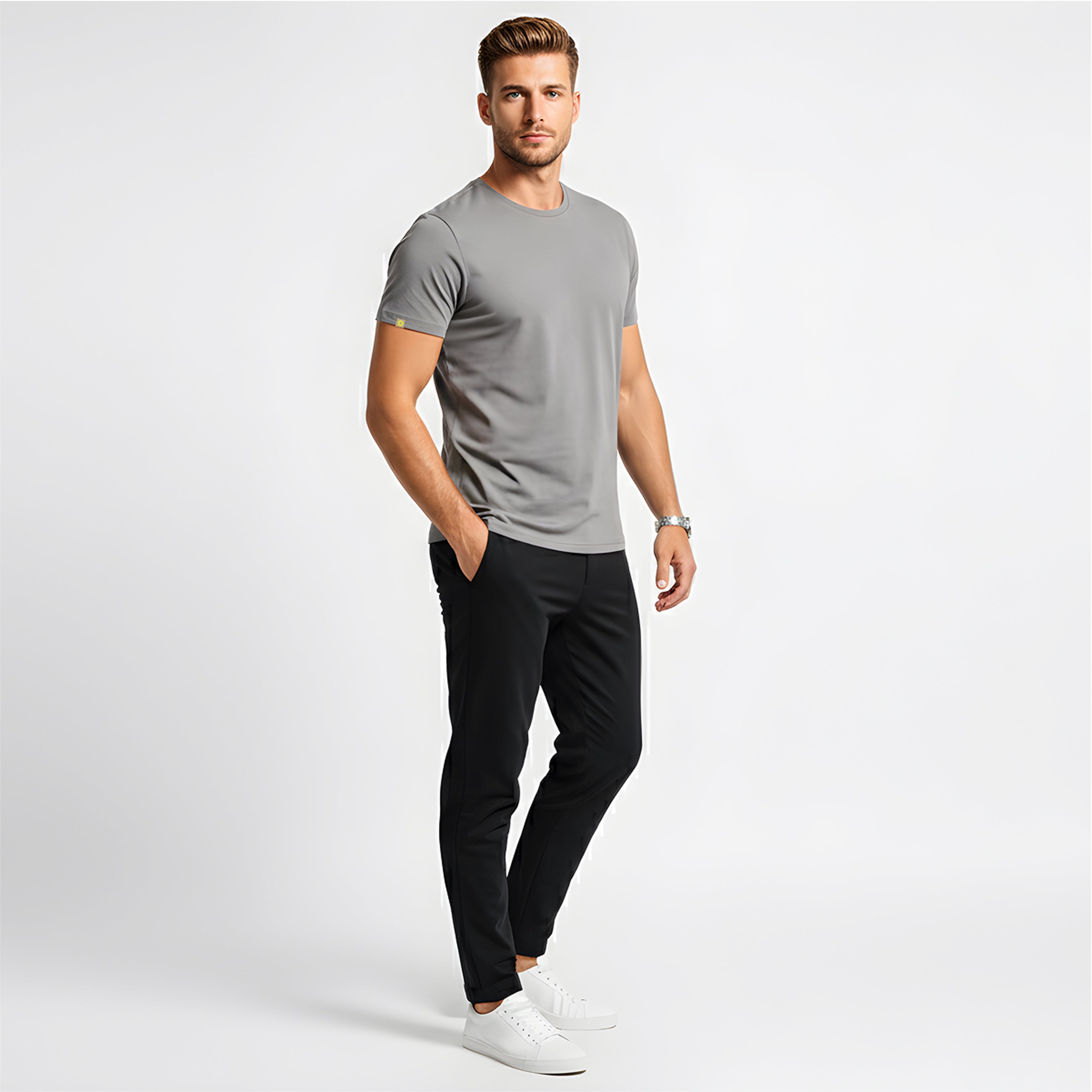 Elijah Grey Short Sleeve Crew