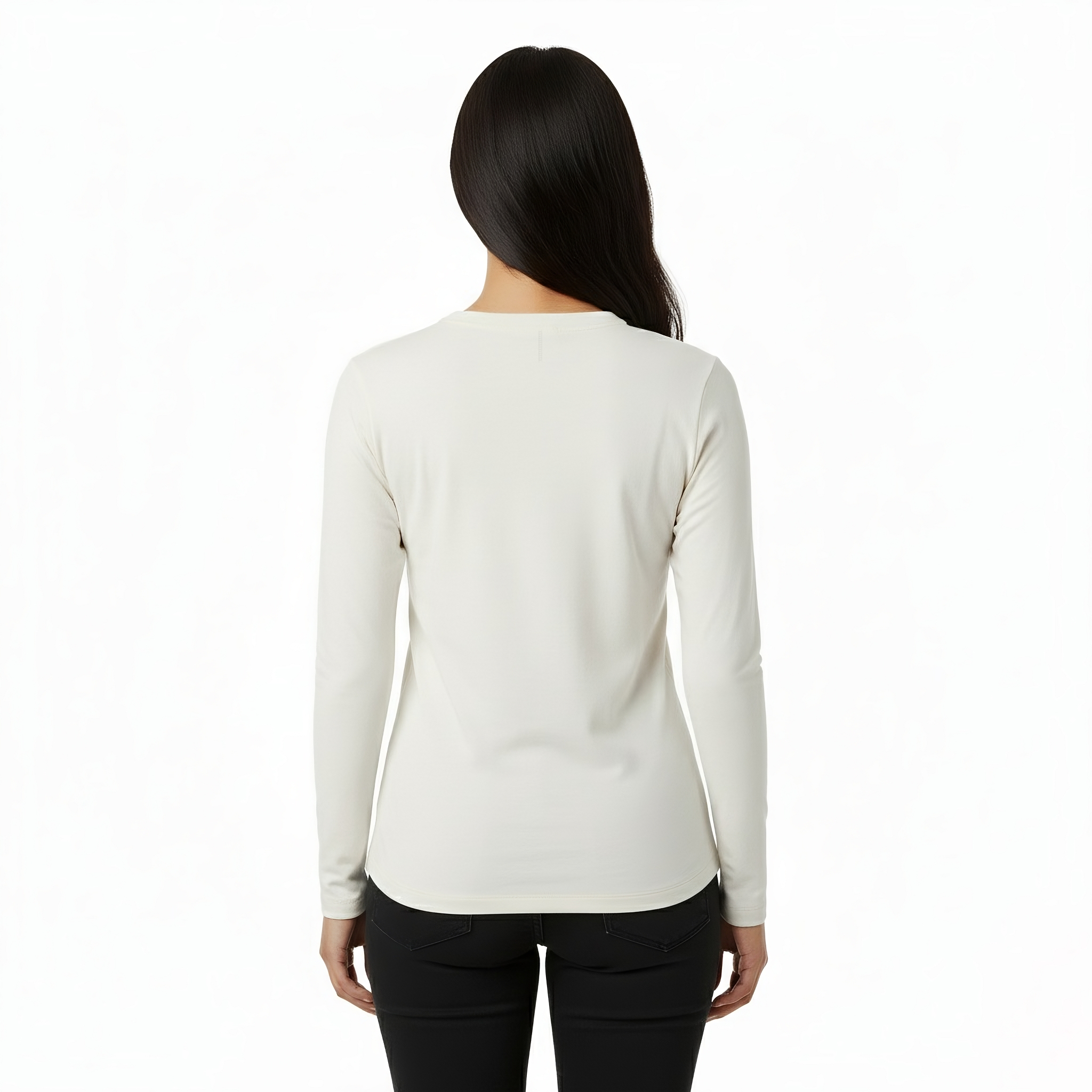 Drew White Long Sleeve Crew